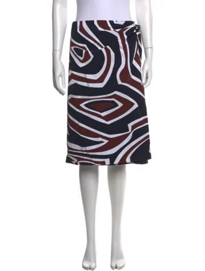 Pre-owned Pucci Silk Midi Length Skirt In Blue