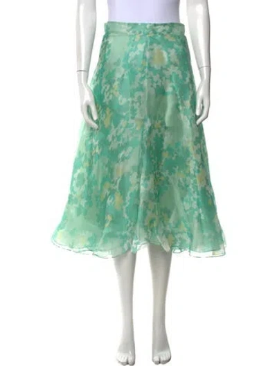 Pre-owned Pucci Silk Midi Length Skirt In Green
