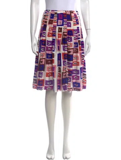 Pre-owned Pucci Silk Midi Length Skirt In Multicolor