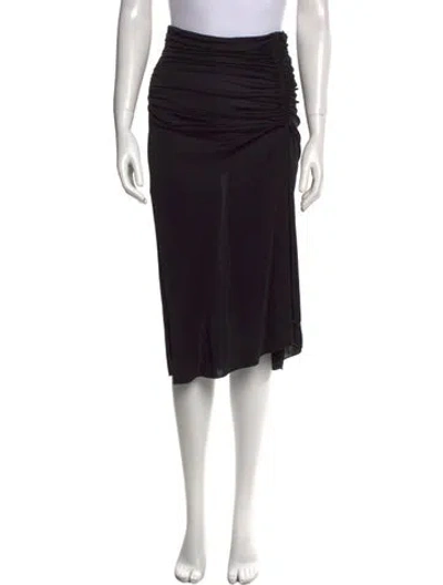 Pre-owned Pucci Silk Midi Length Skirt W/ Tags In Black