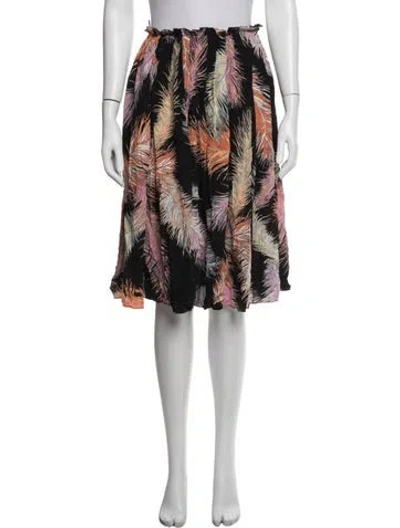Pre-owned Pucci Silk Midi Length Skirt In White