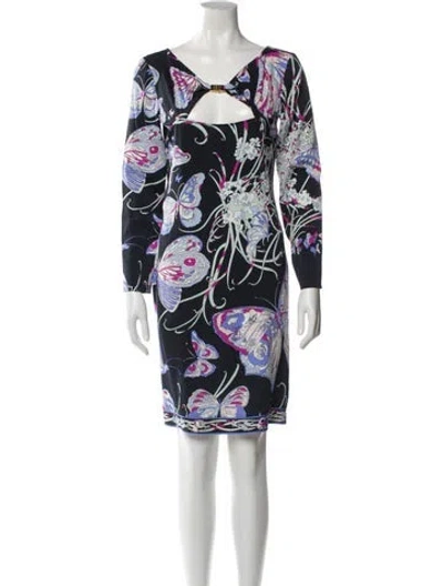 Pre-owned Pucci Silk Mini Dress In Black