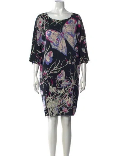 Pre-owned Pucci Silk Mini Dress In Black/pink/purple