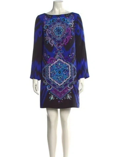 Pre-owned Pucci Silk Mini Dress In Blue