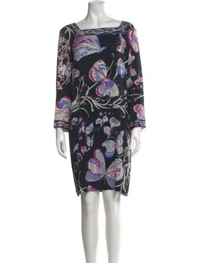 Pre-owned Pucci Silk Mini Dress In Blue