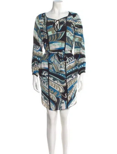 Pre-owned Pucci Silk Mini Dress In Blue