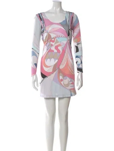 Pre-owned Pucci Silk Mini Dress In Blue