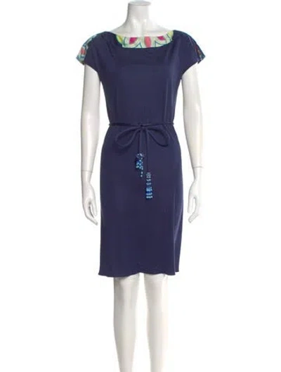 Pre-owned Pucci Silk Mini Dress In Blue