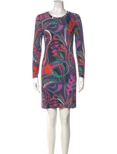 Pre-owned Pucci Silk Mini Dress In Blue