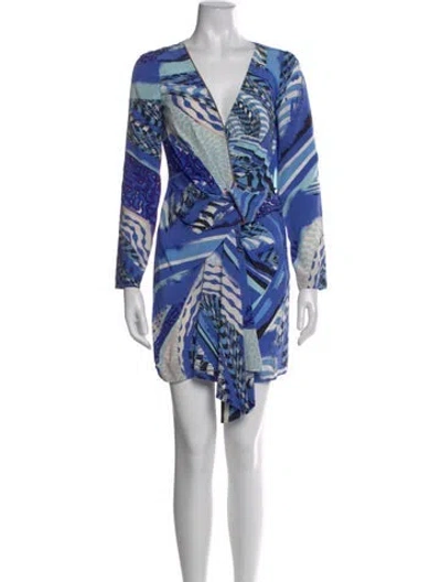 Pre-owned Pucci Silk Mini Dress In Blue