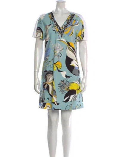 Pre-owned Pucci Silk Mini Dress In Blue