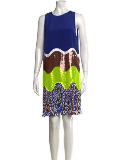 Pre-owned Pucci Silk Mini Dress In Blue
