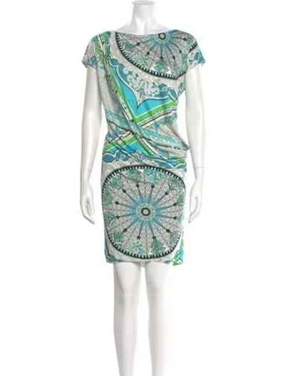 Pre-owned Pucci Silk Mini Dress In Blue