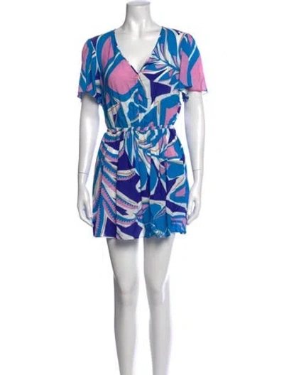 Pre-owned Pucci Silk Mini Dress In Blue