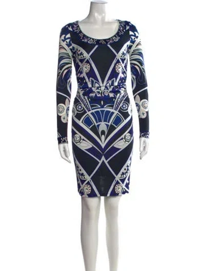 Pre-owned Pucci Silk Mini Dress In Blue
