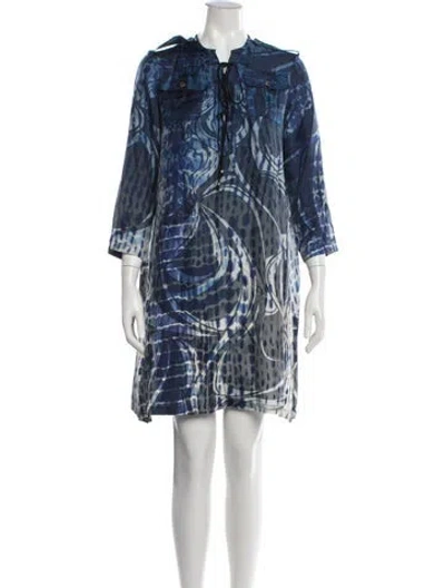 Pre-owned Pucci Silk Mini Dress In Blue