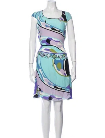Pre-owned Pucci Silk Mini Dress In Blue/purple