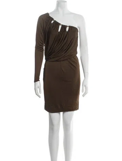 Pre-owned Pucci Silk Mini Dress In Brown
