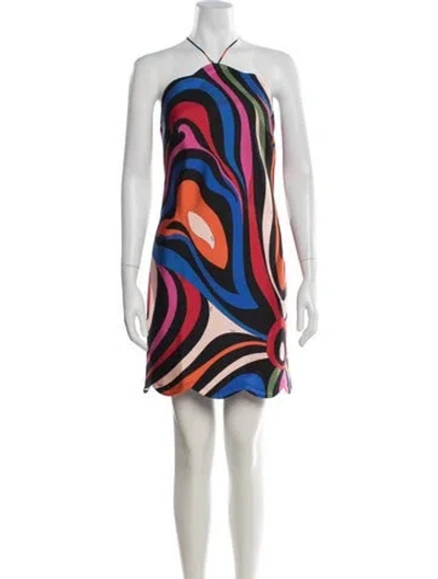 Pre-owned Pucci Silk Mini Dress In Burgundy