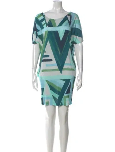Pre-owned Pucci Silk Mini Dress In Green