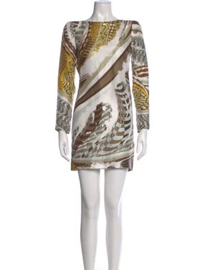 Pre-owned Pucci Silk Mini Dress In Green