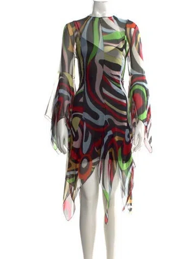 Pre-owned Pucci Silk Mini Dress In Multi