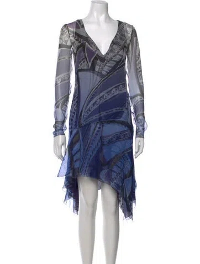 Pre-owned Pucci Silk Mini Dress In Purple