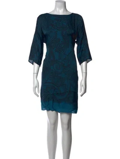 Pre-owned Pucci Silk Mini Dress W/ Tags In Black/blue