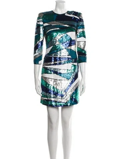 Pre-owned Pucci Silk Mini Dress W/ Tags In Blue