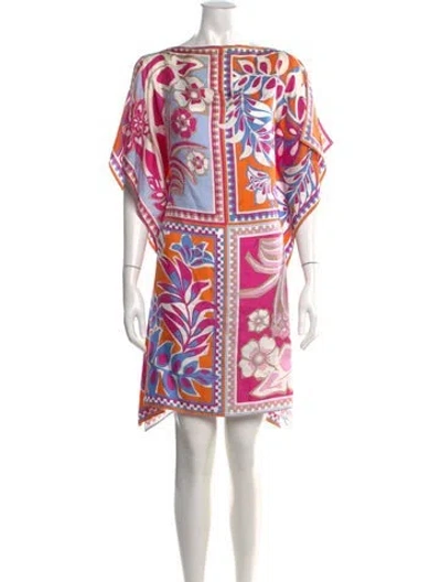 Pre-owned Pucci Silk Mini Dress W/ Tags In Blue