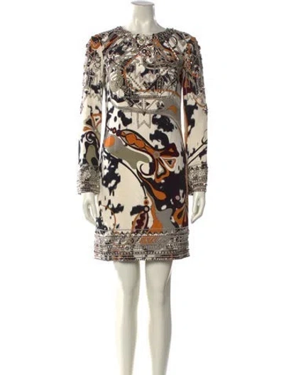 Pre-owned Pucci Silk Mini Dress W/ Tags In Neutral