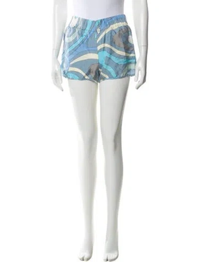 Pre-owned Pucci Silk Mini Shorts In Blue
