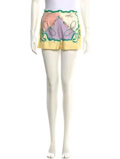 Pre-owned Pucci Silk Mini Shorts In Yellow