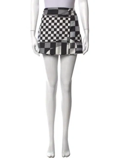 Pre-owned Pucci Silk Mini Skirt In Black/white