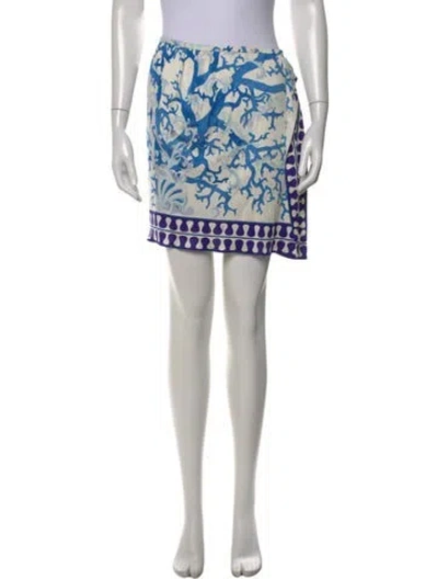 Pre-owned Pucci Silk Mini Skirt In Blue