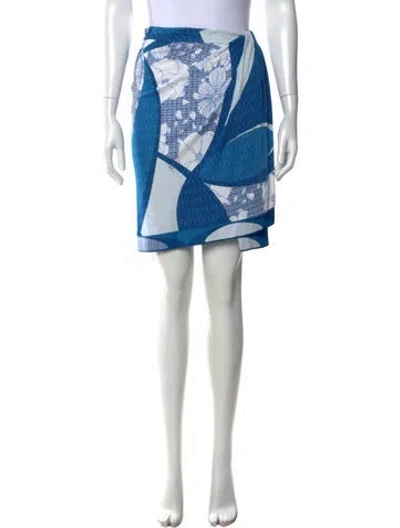 Pre-owned Pucci Silk Mini Skirt In Blue