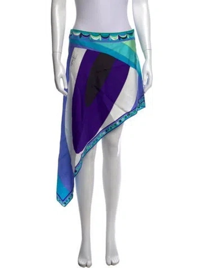 Pre-owned Pucci Silk Mini Skirt In Blue