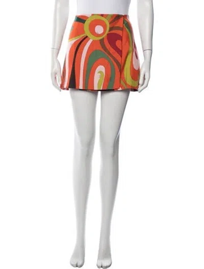 Pre-owned Pucci Silk Mini Skirt In Orange