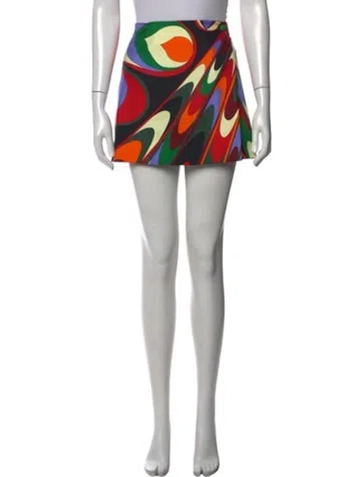Pre-owned Pucci Silk Mini Skirt In Red