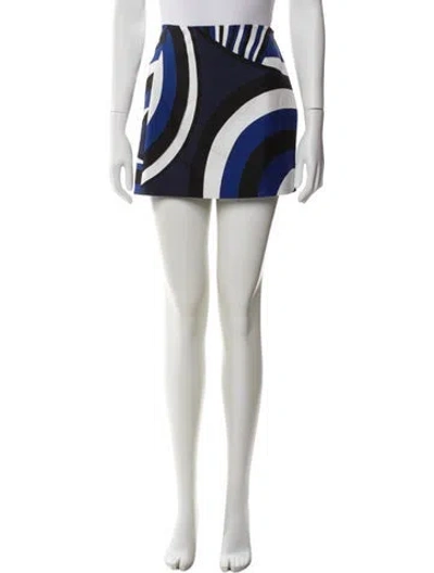 Pre-owned Pucci Silk Mini Skirt W/ Tags In Blue