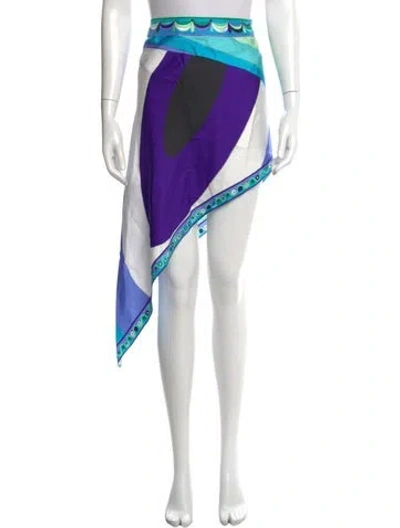 Pre-owned Pucci Silk Mini Skirt W/ Tags In Blue