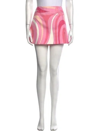 Pre-owned Pucci Silk Mini Skirt W/ Tags In Pink