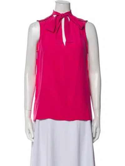 Pre-owned Pucci Silk Mock Neck Blouse In Pink