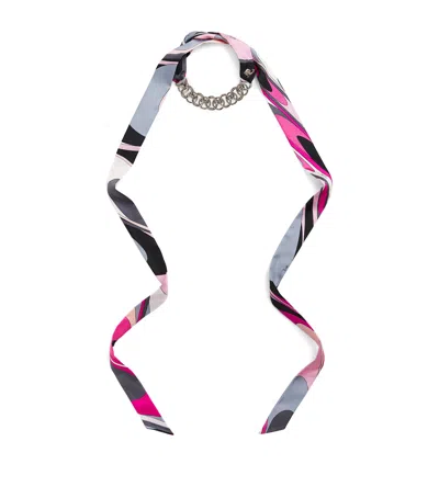 Pucci Silk Onde Print Scarf Necklace
