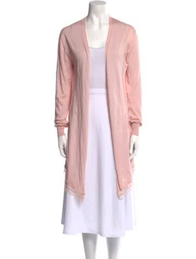 Pre-owned Pucci Silk Open Front Sweater In Pink