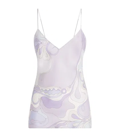 Pucci Silk Orchidee Cami Top In Purple