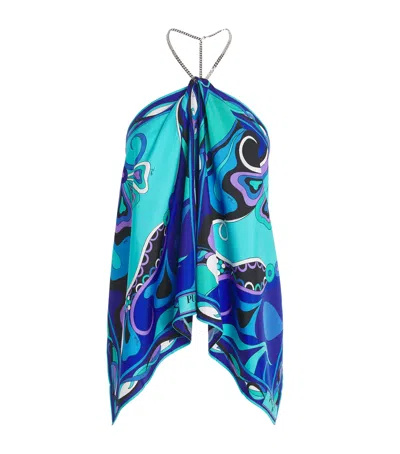 Pucci Silk Orchidee Halterneck Top In Multi