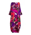 Pucci Silk Orchidee Print Maxi Kaftan Dress In Multi