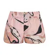 Pucci Silk Shorts With Abstract Print And Satin Finish