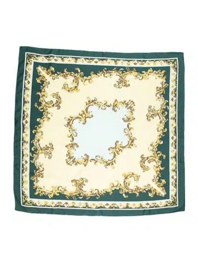 Pre-owned Pucci Silk Paisley Print Scarf In Green